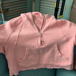 Lululemon half zip scuba crop sweatshirt- Pink M/L